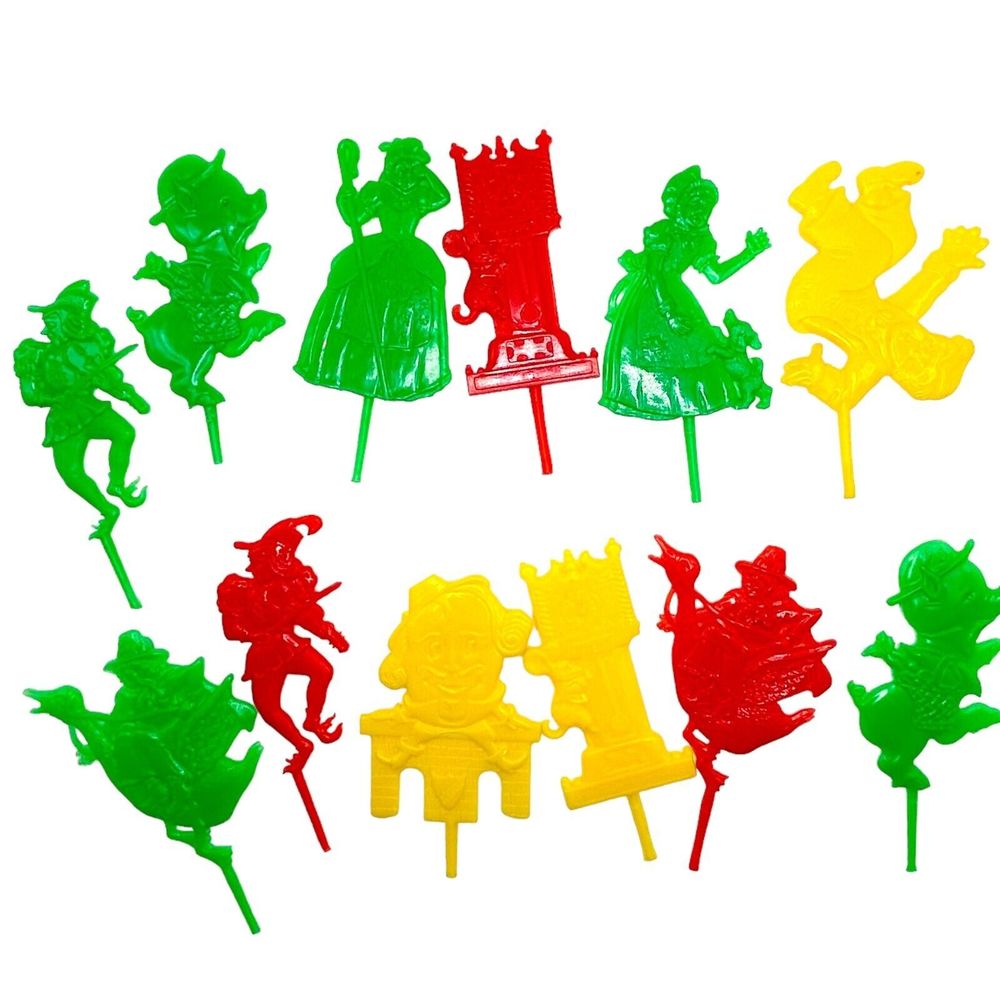F & F Mold & Die Works Nursery Rhyme Cupcake Toppers Cake Plastic Vintage Lot 12